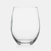Roze Poodle Silhouet Kerst Wijn Glas (Links)