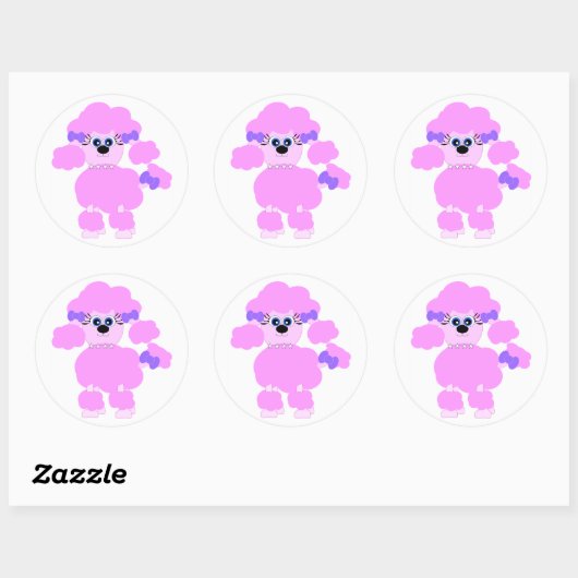 Roze Poodle Sticker (Vel)