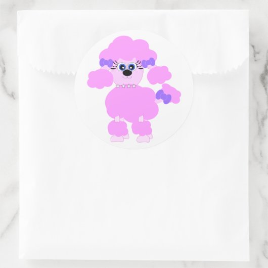 Roze Poodle Sticker (Tas)