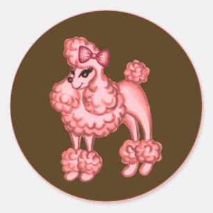 Roze Poodle Sticker