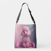 Roze Poodle tas tas crossbody tas (Achterkant)