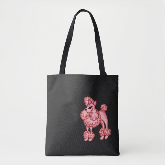 Roze Poodle Tote Tas (Voorkant)