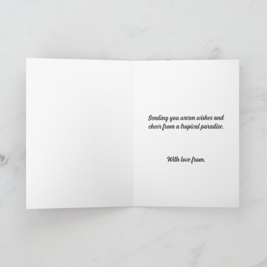 Roze Poodle Tropical Paradise Wenskaart Kaart (Binnen)