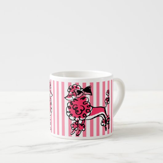 Roze Poodle uit de jaren 50 Espresso Kop (Voorkant rechts)