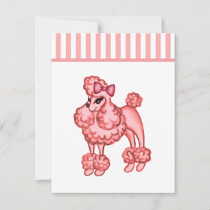 Roze Poodle Uitnodiging