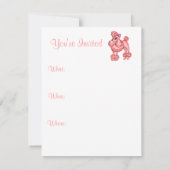 Roze Poodle Uitnodiging (Achterkant)