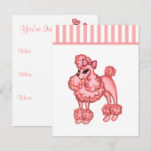 Roze Poodle Uitnodiging (Voorkant / Achterkant)