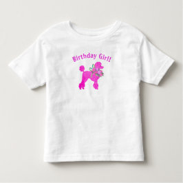 Roze Poodle Verjaardagsmeisje T-Shirt