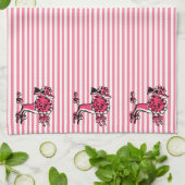 Roze Poodleparade uit de jaren 50 Theedoek (Gevouwen)