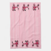 Roze Poodleparade uit de jaren 50 Theedoek (Verticaal)