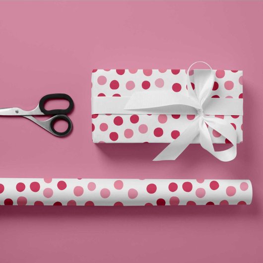 Roze poodots omslagpapier cadeaupapier