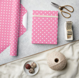 Roze poodots omslagpapier cadeaupapier