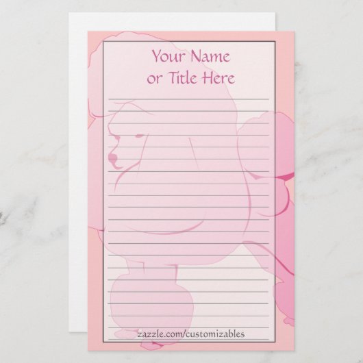 Roze pooiebakkerij briefpapier (Voorkant / Achterkant)