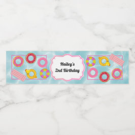 Roze pool Partij Water Flaconetiket Waterfles Etiket