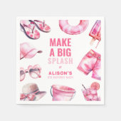  Roze Pool Party Zomer Meisjes Verjaardag Servet (Voorkant)