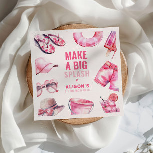  Roze Pool Party Zomer Meisjes Verjaardag Servet