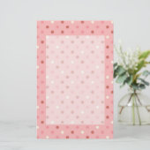  roze pooldots briefpapier (Staand voorkant)