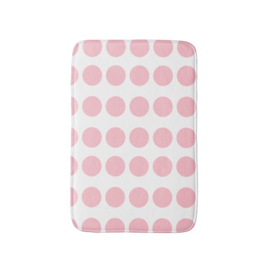 Roze pooldots design badmat (Voorkant Verticaal)
