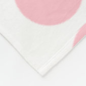 Roze pooldots design fleece deken (Hoek)
