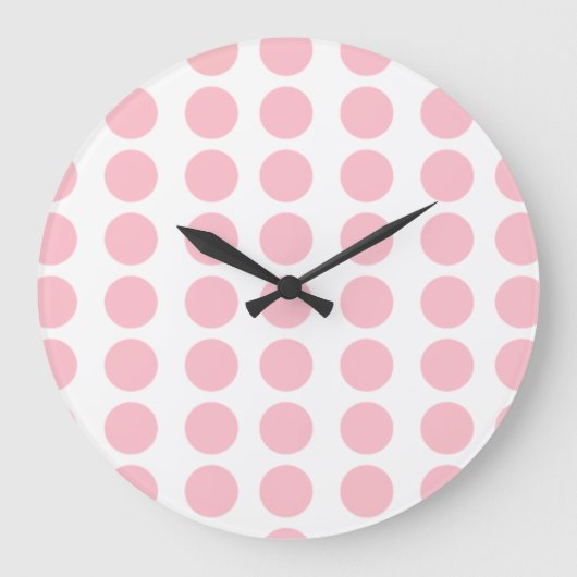 Roze pooldots design grote klok (Voorkant)