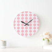 Roze pooldots design grote klok (Huis)