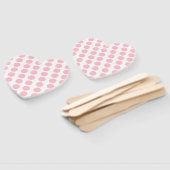 Roze pooldots design handwaaier (Niet-gemonteerd)