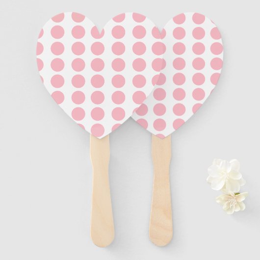 Roze pooldots design handwaaier (Voorkant en achterkant)