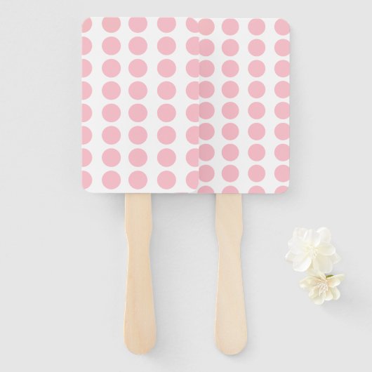 Roze pooldots design handwaaier (Voorkant en achterkant)