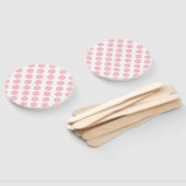 Roze pooldots design handwaaier (Niet-gemonteerd)