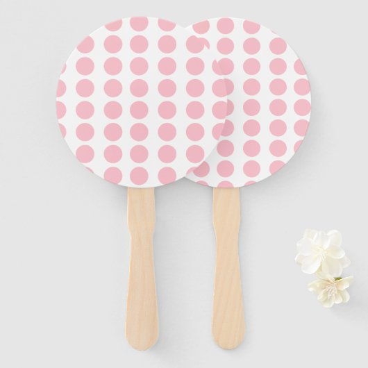 Roze pooldots design handwaaier (Voorkant en achterkant)