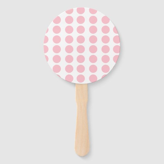 Roze pooldots design handwaaier (Voorkant)