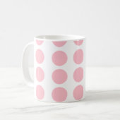 Roze pooldots design koffiemok (Voorkant links)