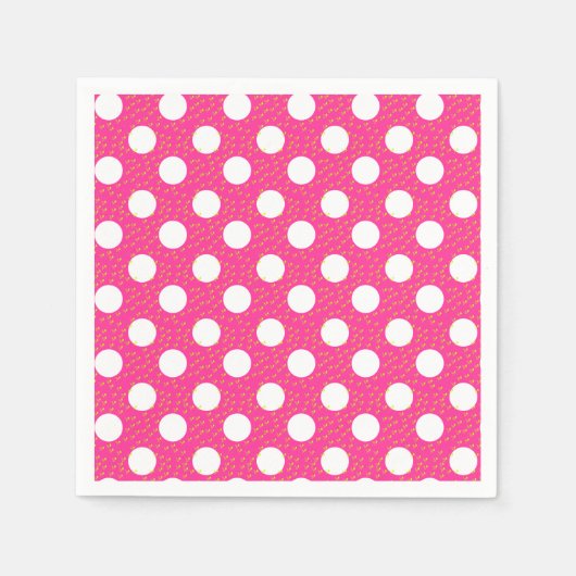 Roze pooldots design servet (Voorkant)