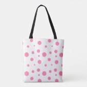 Roze pooldots en zwart Roos Tote Bag (Achterkant)