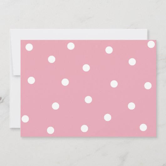 -roze pooldots geboorteaankondiging aankondiging (Achterkant)