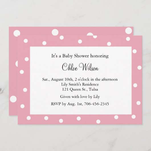 roze pooldots kaart (Voorkant / Achterkant)