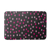 Roze pooldots op zwart badmat (Voorkant)