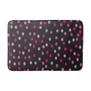 Roze pooldots op zwart badmat