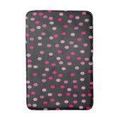 Roze pooldots op zwart badmat (Voorkant Verticaal)