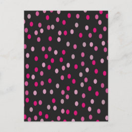Roze pooldots op zwart briefkaart