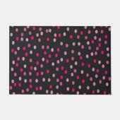 Roze pooldots op zwart deurmat (Voorkant)