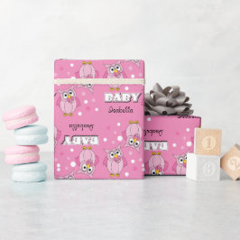 Roze poolklooster Baby shower Thema Cadeaupapier