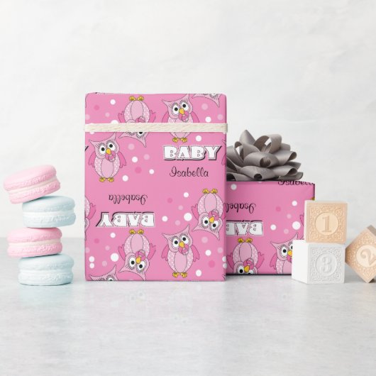 Roze poolklooster Baby shower Thema Cadeaupapier (Baby Shower)