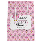 Roze poolklooster Baby shower Thema Medium Cadeauzakje (Achterkant)