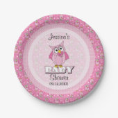Roze poolklooster Baby shower Thema Papieren Bordje (Voorkant)