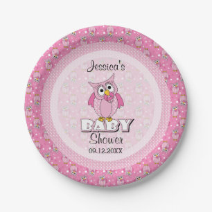Roze poolklooster Baby shower Thema Papieren Bordje