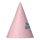 Roze poolpartij Birthday Feesthoedjes (Links)