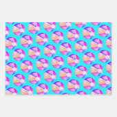 Roze poolpartij Birthday Inpakpapier Vel (Voorkant 3)