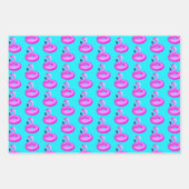 Roze poolpartij Birthday Inpakpapier Vel (Voorkant 2)