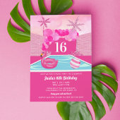 Roze poolpartij Birthday Kaart